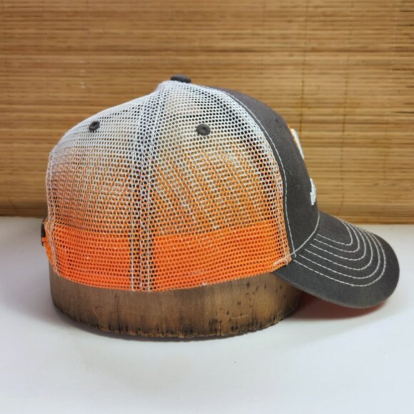 Medallion Truckers Hat Cap Snapback Cap America Brown Orange Mesh Back - Picture 5 of 9